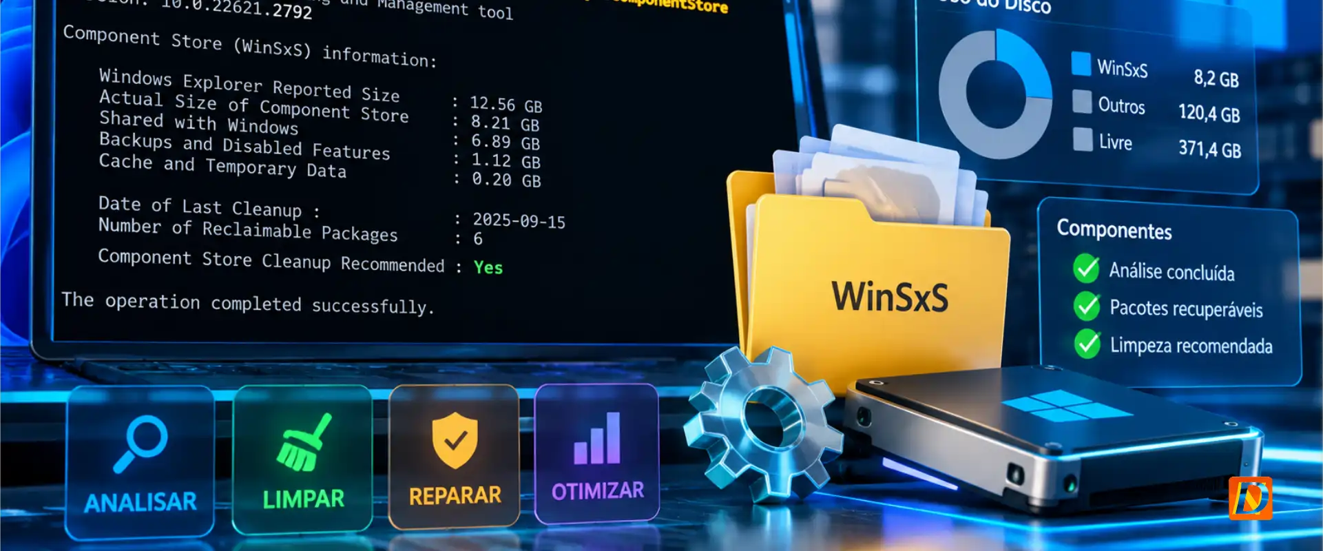 Como Usar o DISM AnalyzeComponentStore no Windows